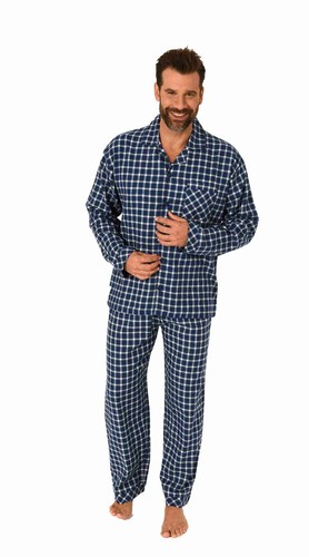 Herren flanell pyjama langarm - flanell,