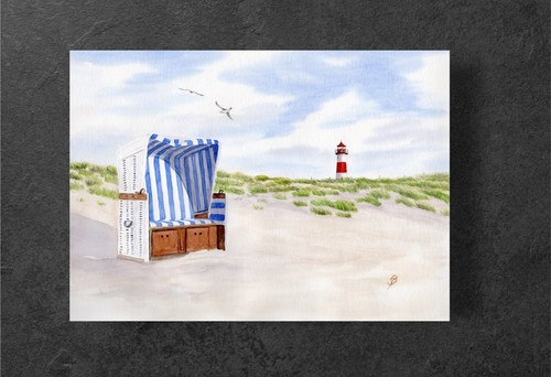 Aquarell kunstdruck nordsee - kunstdruck,