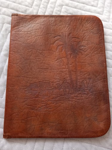 Vintage mcm leder verziert - leder,