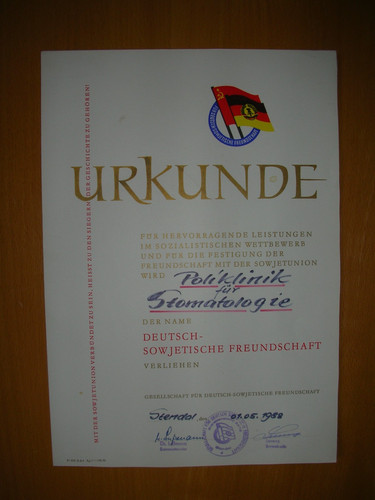 Alte ddr urkunde deutsch - ddr,