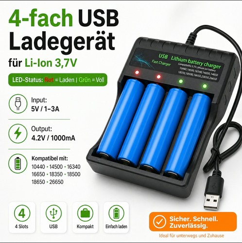 Slot usb ladegerät für - 4,
