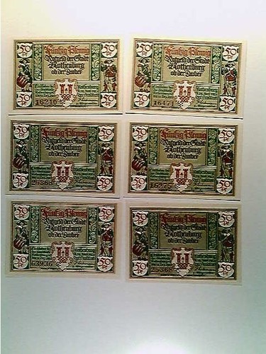 Notgeld rothenburg 6x - notgeld,