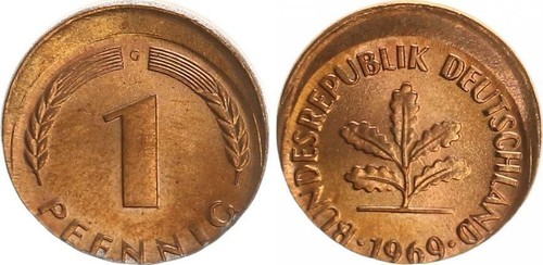 Brd pfennig 1969 g - 1,