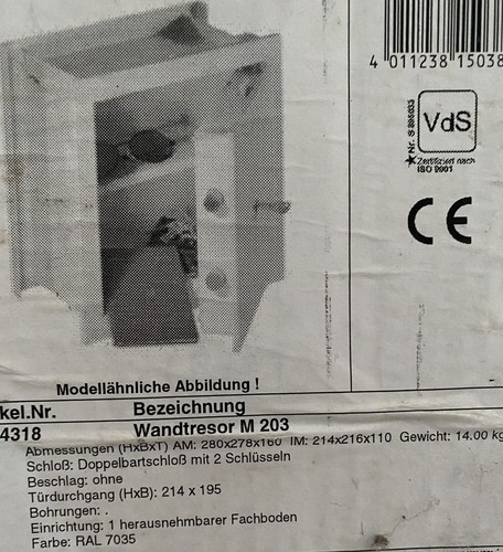 Tresor für wandeinbau - für,