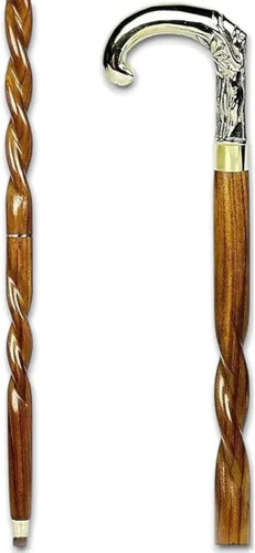Spiraler brauner gehstock aus - brauner,