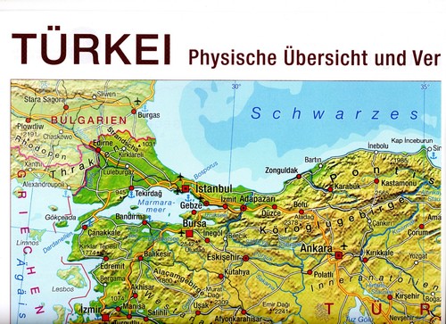 Türkei landkarte physisch - türkei,