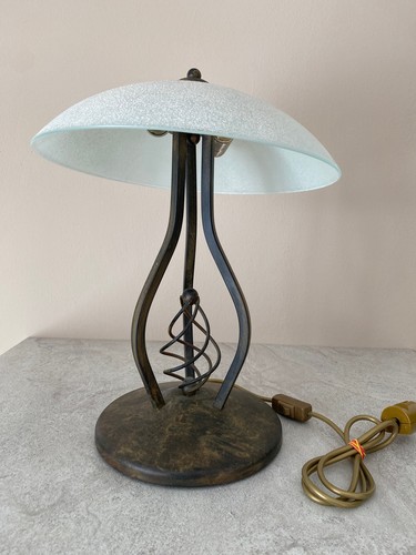 Tischlampe mit glasschirm - tischlampe,