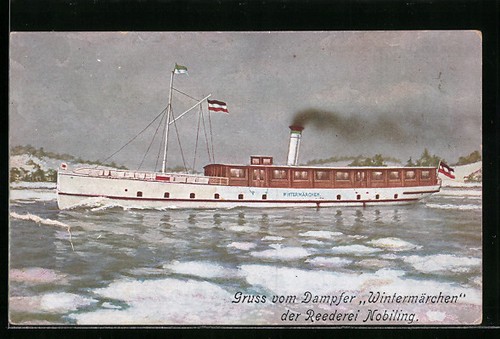 Künstler dampfer - künstler-ak,
