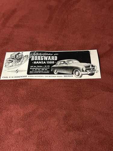 Werbung borgward hansa 1500 - werbung,