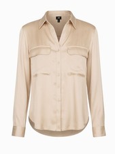 Satinbluse in champagner - satinbluse,