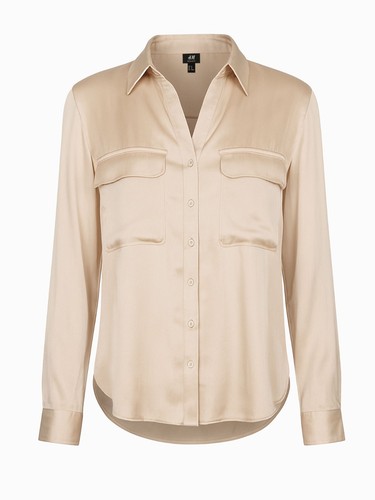 Satinbluse in champagner - in,