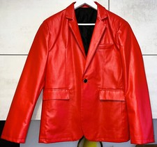Roter leder herren blazer - ,
