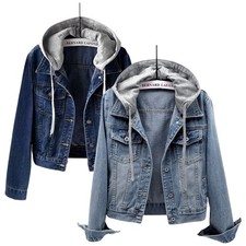 Damen jeansjacke kapuze - kapuze, denim