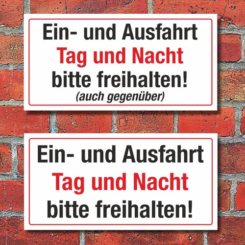 Schild ein und ausfahrt - schild,