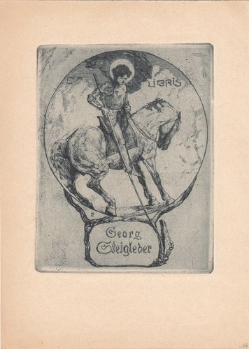 Exlibris bookplate radierung - bookplate,