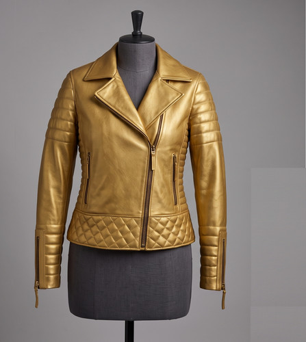 Damen metallic gold echtleder - metallic,