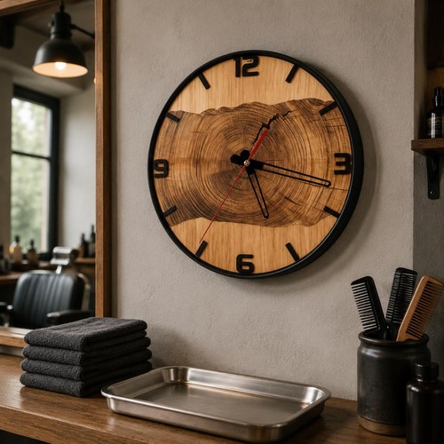 Runde holzwanduhr schwarzer - runde,