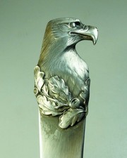 antiker Art Deco Brieföffner mit Adlerkopf u. Eichenlaub mit Herstellermarke WMF