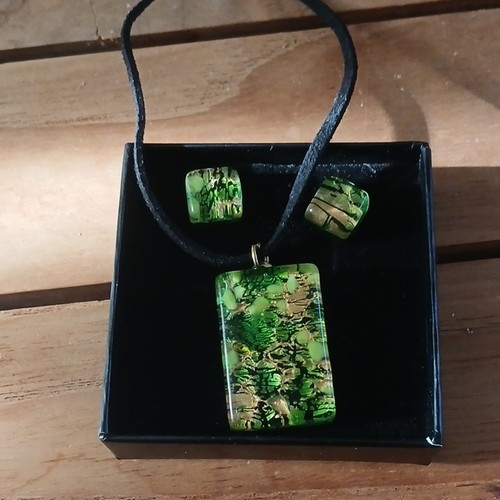 Schmuckset halskette grüner - schmuckset,