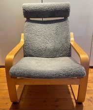 Sessel mit Hocker grau