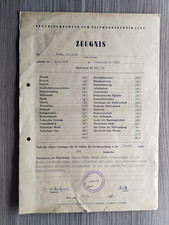 DDR Zeugnis der Ingenieurschule für  Feinwerktechnik Jena 1962