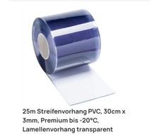 PVC Lamellen Streifen Vorhang 25 M, 300 x 3mm Premium - neu und unbenutzt