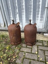 2st Alte Propan Gasflasche 5Kilo leer  Feuer Camping Basteln Kunst Flasche Grill