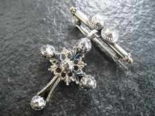 Brosche Silber Gold mit