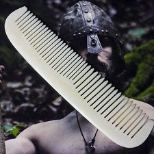 12x3 cm schlichter Bartkamm z. Bartpflege Knochenkamm Handarbeit Rinderknochen 