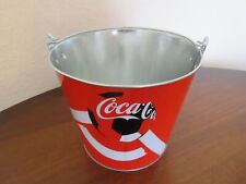 Coca-Cola Flaschenkühler Eiskühler Blech Eimer Fußball Motiv