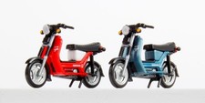 KRES 1:87 Komplettmodelle 2x Simson SR50, kirschrot und blau