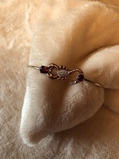 Mosambik-Granat-Silberarmreif, rose’vergoldet, Skorpion 