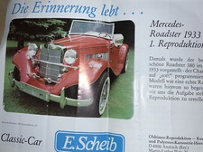 PROSPEKT E. Scheib MERCEDES Roadster 1933 Reproduktion Oldtimer Karosserie Nachb
