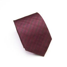 BURBERRY Designer Krawatte Rot Burgunder Braun Tartan Karo Kariert 100% Seide