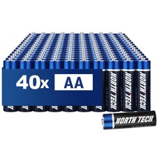 North Tech AA Ultra Alkaline 40x | 1,5V Mignon LR6 | auslaufsicher | 10 Jahre