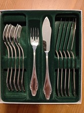 Fischbesteck für 6 Pers. (12tlg) GOWE Wellner Versilbert 90er Vintage