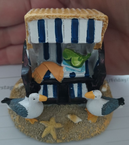 Strandkorb deko mit möwen - strandkorb,