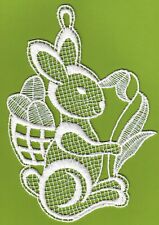 Fensterbild Osterhase Plauener Spitze ecrü Osterdeko