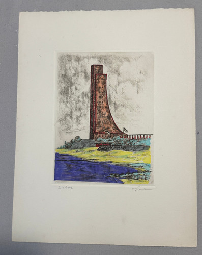Laboe kiel farb radierung - -,