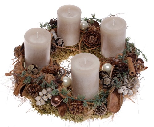 Adventskranz moos mit - adventskranz,
