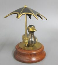 Ente mit Regenschirm Messing 