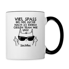 Verräter Katze Viel Spaß Tasse zweifarbig, One size, Weiß/Schwarz