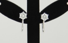 Paar 585er Gold Ohrstecker Clips Pusetten 0,4ct Brillanten + Zertifikat Etui