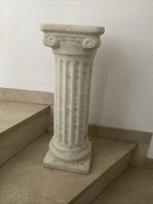 Sockel Säule weiß grau patiniert Blumenssäule Leicht Hohl