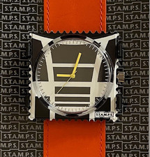 Stamps Uhr: Moto Cross + Leder matt orange /neuwertig