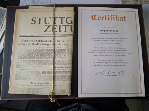 Zeitung vom 1958 mit - vom, 06.06.1958