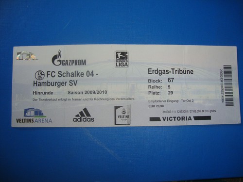 Ticket schalke 04 - 09/10, fc