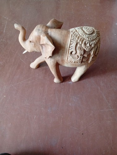 Elefant aus holz 12cm hoch - 12cm,