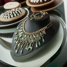  Schmuck-Set mehrfarbig Collier+Ohrringe+Armband +Ring Orient Bollywood 