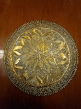 Wandteller aus Messing / FES 04.10.1978 gepunzt. 18 cm